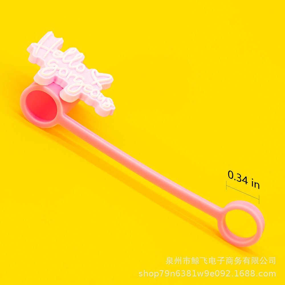 Wholesale Valentine's Day Love Silicone Straw Cap Cute Sweetheart Cartoon Straw Decorative Lid Straw Plug Straw Sleeve Straw Holder